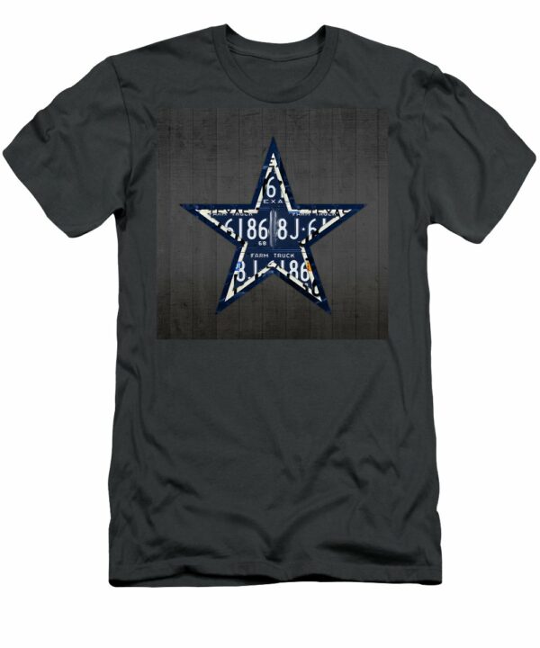 Dallas Cowboys Football Team Retro Logo Texas License Plate Art Design Turnpike t-shirt