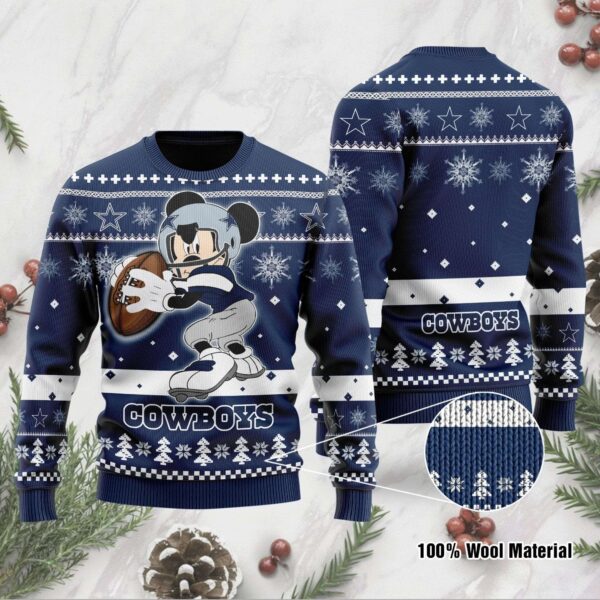 Dallas Cowboys Mickey Mouse Disney Ugly Christmas Sweater Dallas Cowboys Christmas Sweater