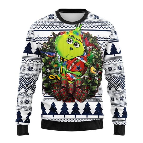 Dallas Cowboys NFL Cute Grinch Hug Ugly Sweater Dallas Cowboys Ugly Christmas Sweater