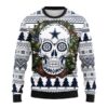 Dallas Cowboys Sugar Skull Flower NFL Ugly Christmas Ugly Sweater – Dallas Cowboys Ugly Christmas Sweater Dallas Cowboys Sugar Skull Flower NFL Ugly Christmas Ugly Sweater