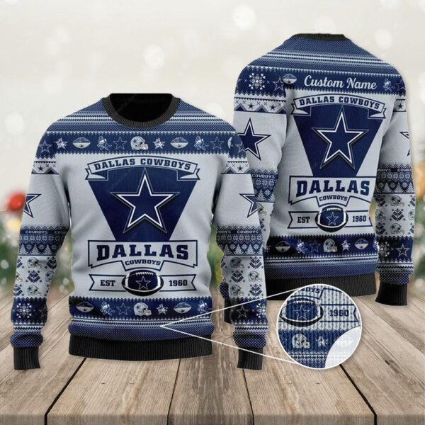 Dallas Cowboys Ugly Sweater Dallas Cowboys Est 1960 Personalized Sweater