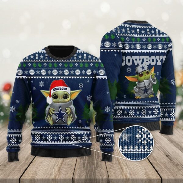 Dallas Cowboys Ugly Sweater Dallas Cowboys Yoda Baby Love Christmas Sweater Cowboys Ugly Sweater