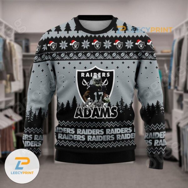 Davante Adams 17 Las Vegas Raiders Ugly Christmas Sweater