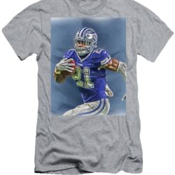 Ezekiel Elliott Dallas Cowboys Oil Painting 2 Joe Hamilton t-shirt