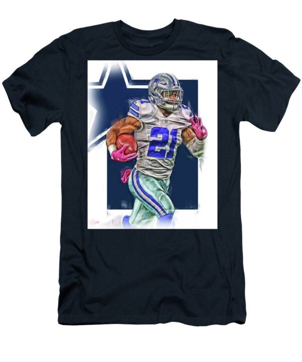 Ezekiel Elliotte Dallas Cowboys Oil Art Joe Hamilton t-shirt