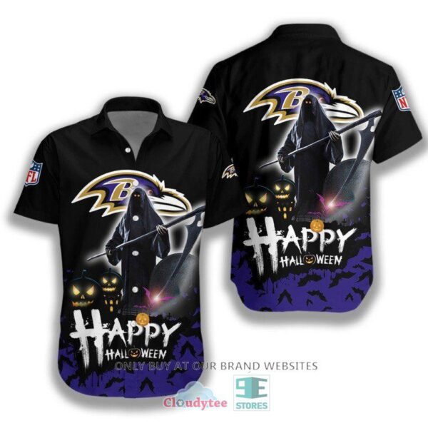 HALLOWEEN NFL Baltimore Ravens Happy Halloween Hawaiian Shirt for fan