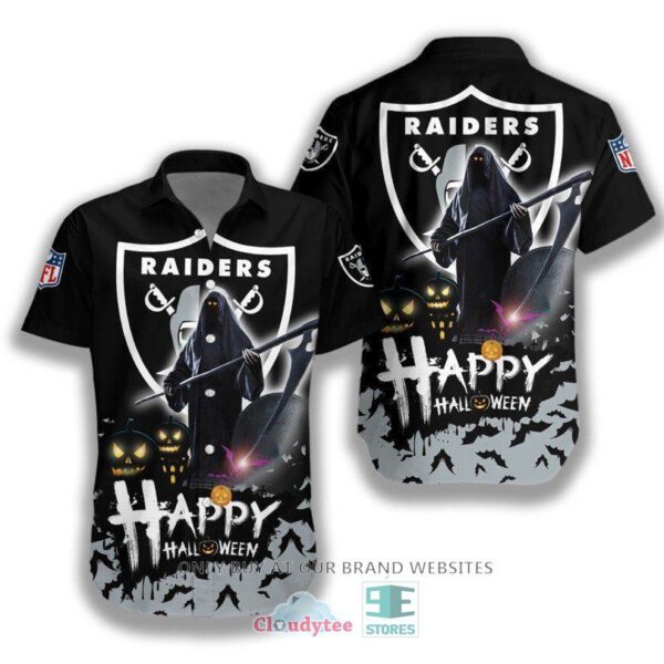 HALLOWEEN NFL Oakland Raiders Happy Halloween Hawaiian Shirt for fan