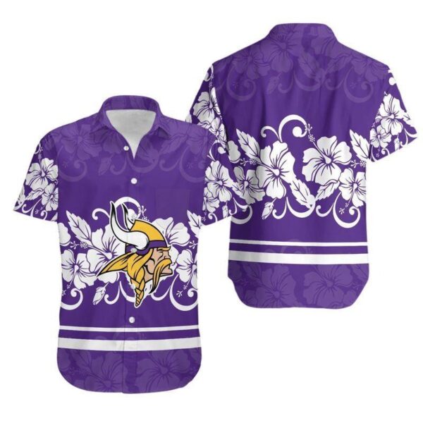 Hibiscus Flowers Minnesota Vikings Hawaiian Shirt For Fans