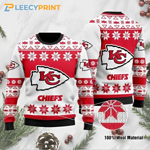 Kansas Chiefs City Wool Christmas For Fans White Ugly Christmas Sweater