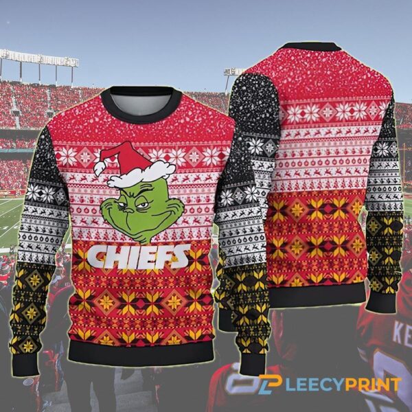 Kansas City Chiefs Christmas Grinch Christmas Sweater Chiefs Christmas Sweater