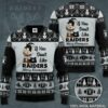 Las Vegas Raiders Black Silver Merry Kissmyass Christmas Sweater Las Vegas Raiders Black Silver Merry Kissmyass Christmas Sweater