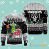 Las Vegas Raiders Grinch Toile Ugly Christmas Sweater Las Vegas Raiders Grinch Toile Ugly Christmas Sweater