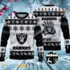 Las Vegas Raiders Logo Football Gloves Christmas Sweater Las Vegas Raiders Logo Football Gloves Christmas Sweater