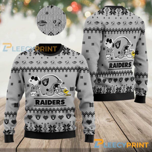 Las Vegas Raiders Snoopy Show Football Helmet Ugly Sweater