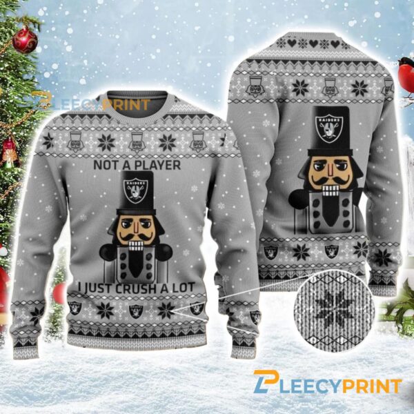 Las Vegas Raiders Ugly Christmas Sweater Raiders I Just Crush A Lot Christmas Sweater