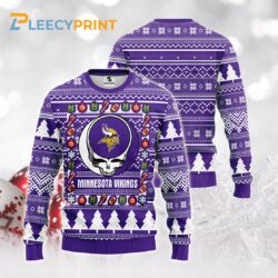 Minnesota Vikings Grateful Dead  NFL Ugly Fleece Sweater