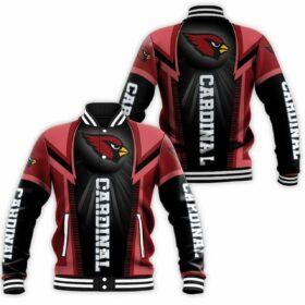 NFL Arizona Cardinals Black Red Baseball Jacket