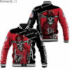 NFL Atlanta Falcons Black Red Skull Baseball Jacket NFL Atlanta Falcons Black Red Skull Baseball Jacket