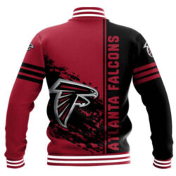 NFL Atlanta Falcons Red Black Baseball Jacket NFL Atlanta Falcons Red Black Baseball Jacket 2