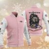 NFL Baltimore Ravens Pink Skull Baseball Jacket NFL Baltimore Ravens Pink Skull Baseball Jacket