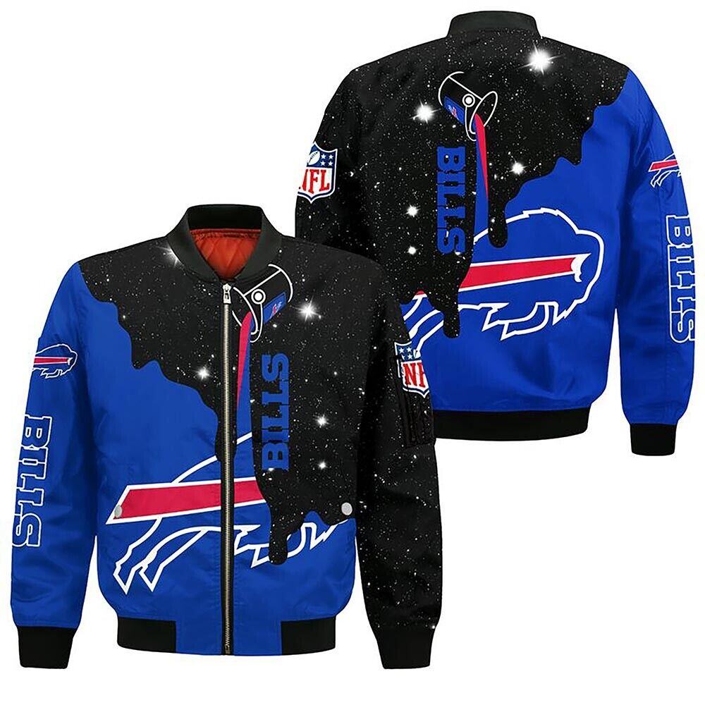 New] NFL Bomber Jacket Custom Buffalo Bills nfl fire ball Jacket for fan