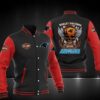 NFL Carolina Panthers Black Red Skull Baseball Jacket V2