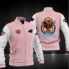 NFL Carolina Panthers Pink Skull Baseball Jacket V2 NFL Carolina Panthers Pink Skull Baseball Jacket V2