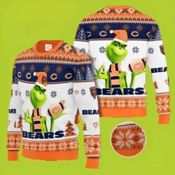 NFL Chicago Bears Grinch Funny Xmas Sweaters, Grinch Ugly Sweater