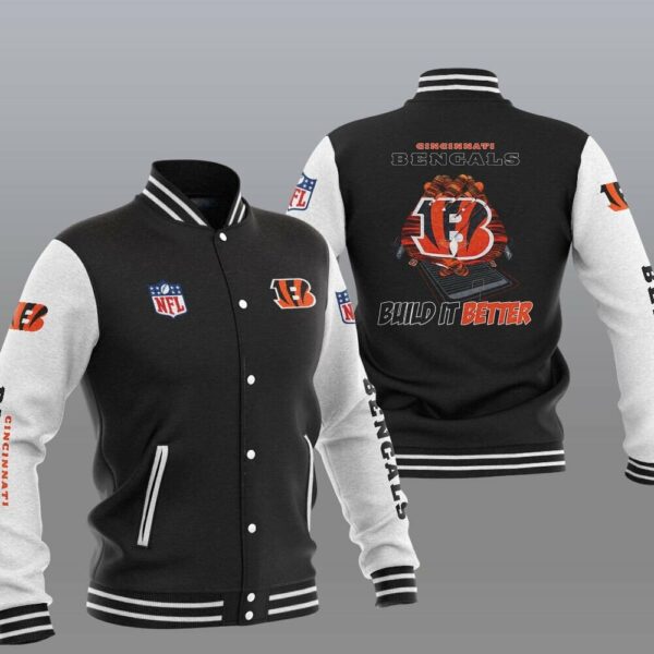 NFL Cincinnati Bengals Black Build It Better Baseball Jacket