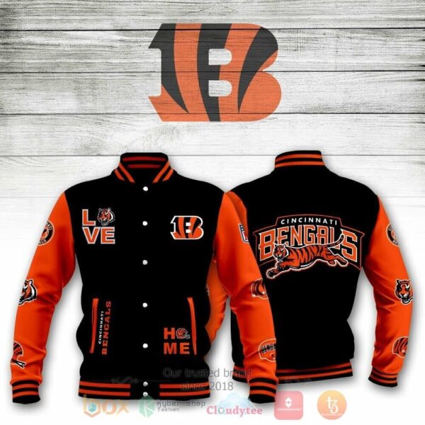 NFL Cincinnati Bengals Black Orange Baseball Jacket