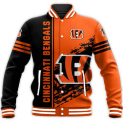 NFL Cincinnati Bengals Orange Black Baseball Jacket