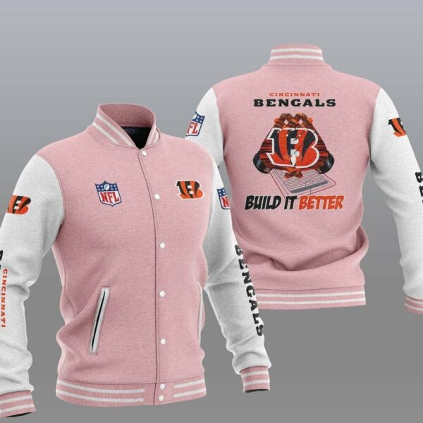 NFL Cincinnati Bengals Pink Build It Better Baseball Jacket