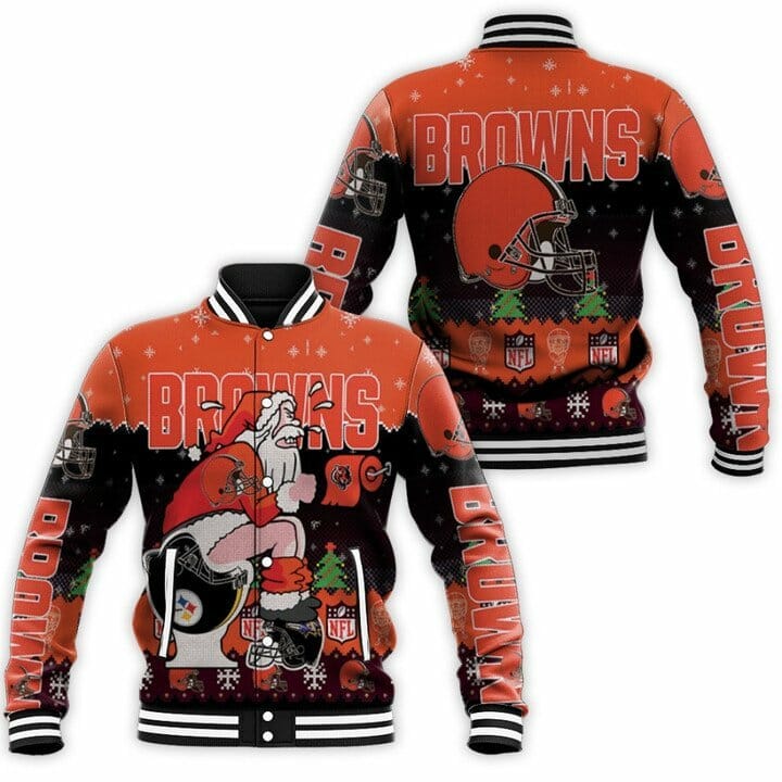 NFL Cleveland Browns Christmas Orange Baseball Jacket