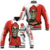 NFL Cleveland Browns Red White Baseball Jacket NFL Cleveland Browns Red White Baseball Jacket