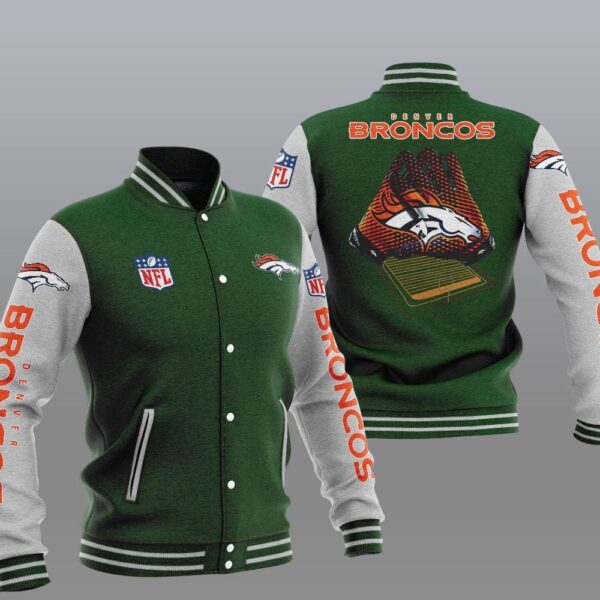 NFL Denver Broncos Green Baseball Jacket