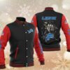 NFL Detroit Lions Black Red Skull Baseball Jacket NFL Detroit Lions Black Red Skull Baseball Jacket