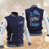 NFL Detroit Lions Navy Iron Maiden Baseball Jacket NFL Detroit Lions Navy Iron Maiden Baseball Jacket