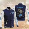 NFL Detroit Lions Navy Skull Baseball Jacket NFL Detroit Lions Navy Skull Baseball Jacket