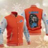NFL Detroit Lions Orange Skull Baseball Jacket NFL Detroit Lions Orange Skull Baseball Jacket