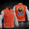 NFL Detroit Lions Orange Skull Baseball Jacket V2 NFL Detroit Lions Orange Skull Baseball Jacket V2