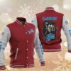 NFL Detroit Lions Red Skull Baseball Jacket NFL Detroit Lions Red Skull Baseball Jacket