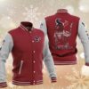 NFL Houston Texans Red Iron Maiden Baseball Jacket NFL Houston Texans Red Iron Maiden Baseball Jacket