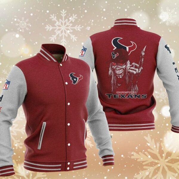 NFL Houston Texans Red Iron Maiden Baseball Jacket