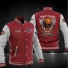 NFL Houston Texans Red Skull Baseball Jacket NFL Houston Texans Red Skull Baseball Jacket