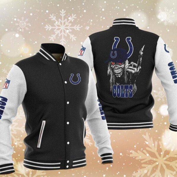 NFL Indianapolis Colts Black Iron Maiden Baseball Jacket