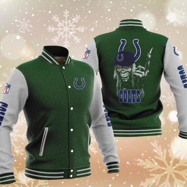 NFL Indianapolis Colts Green Iron Maiden Baseball Jacket