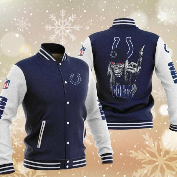 NFL Indianapolis Colts Navy Iron Maiden Baseball Jacket