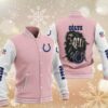NFL Indianapolis Colts Pink Skull Baseball Jacket NFL Indianapolis Colts Pink Skull Baseball Jacket