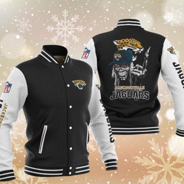 NFL Jacksonville Jaguars Iron Maiden Black Baseball Jacket