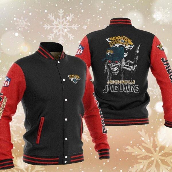 NFL Jacksonville Jaguars Iron Maiden Black Red Baseball Jacket